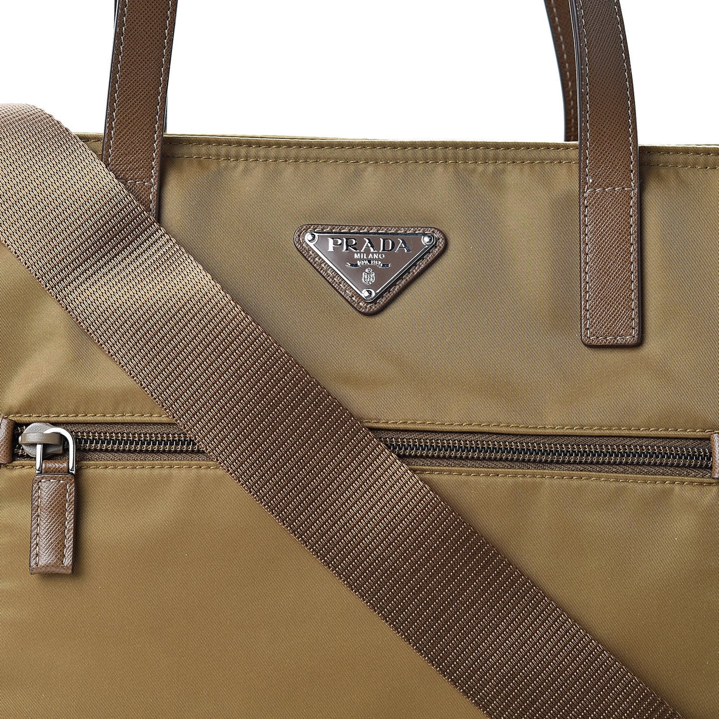 Tessuto Nylon Saffiano Vela Tote Tobacco