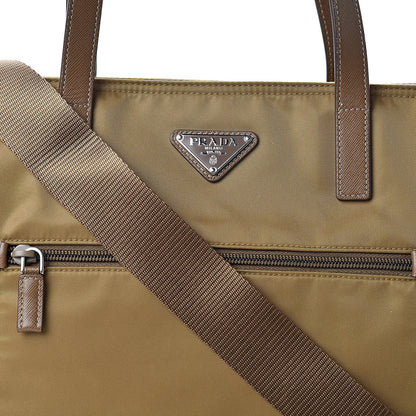 Prada Tessuto Nylon Saffiano Vela Tote Tobacco 9 of 11