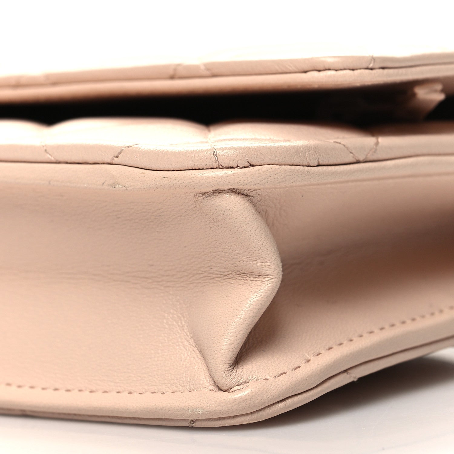 Chanel Lambskin Quilted CC Pearl Crush Wallet on Chain WOC Light Beige 11 of 11
