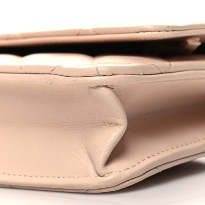Chanel Lambskin Quilted CC Pearl Crush Wallet on Chain WOC Light Beige 11 of 11