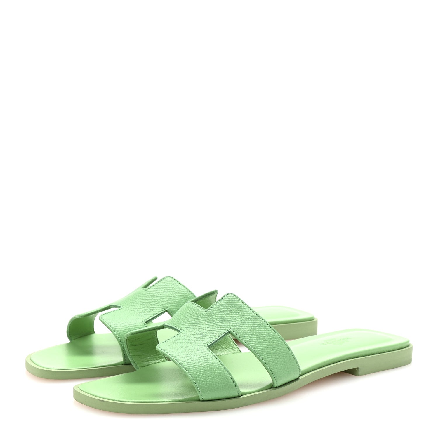 Hermes Epsom Oran Sandals 39 Vert Pomme 4 of 9