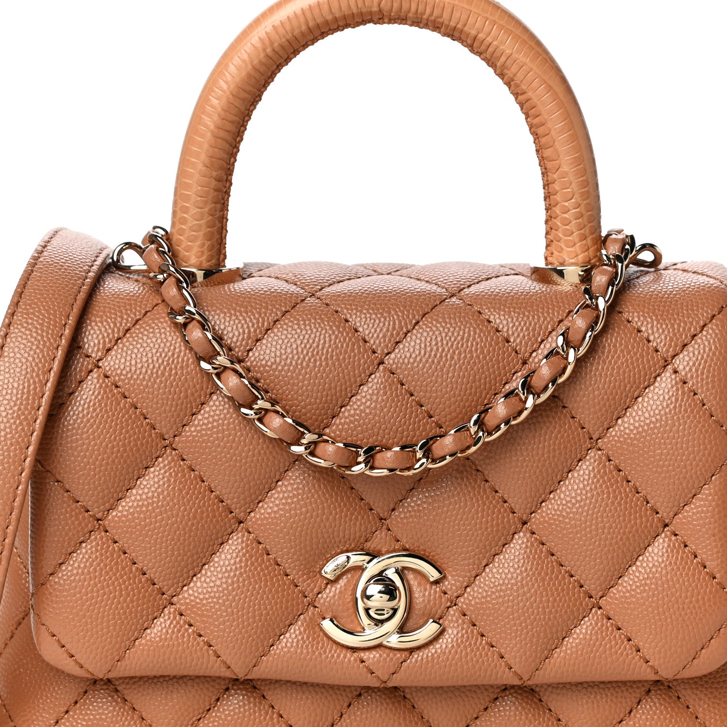Chanel Caviar Quilted Extra Mini Coco Handle Flap Brown 9 of 10