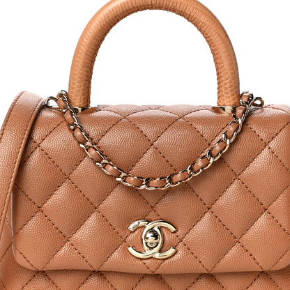 Chanel Caviar Quilted Extra Mini Coco Handle Flap Brown 9 of 10