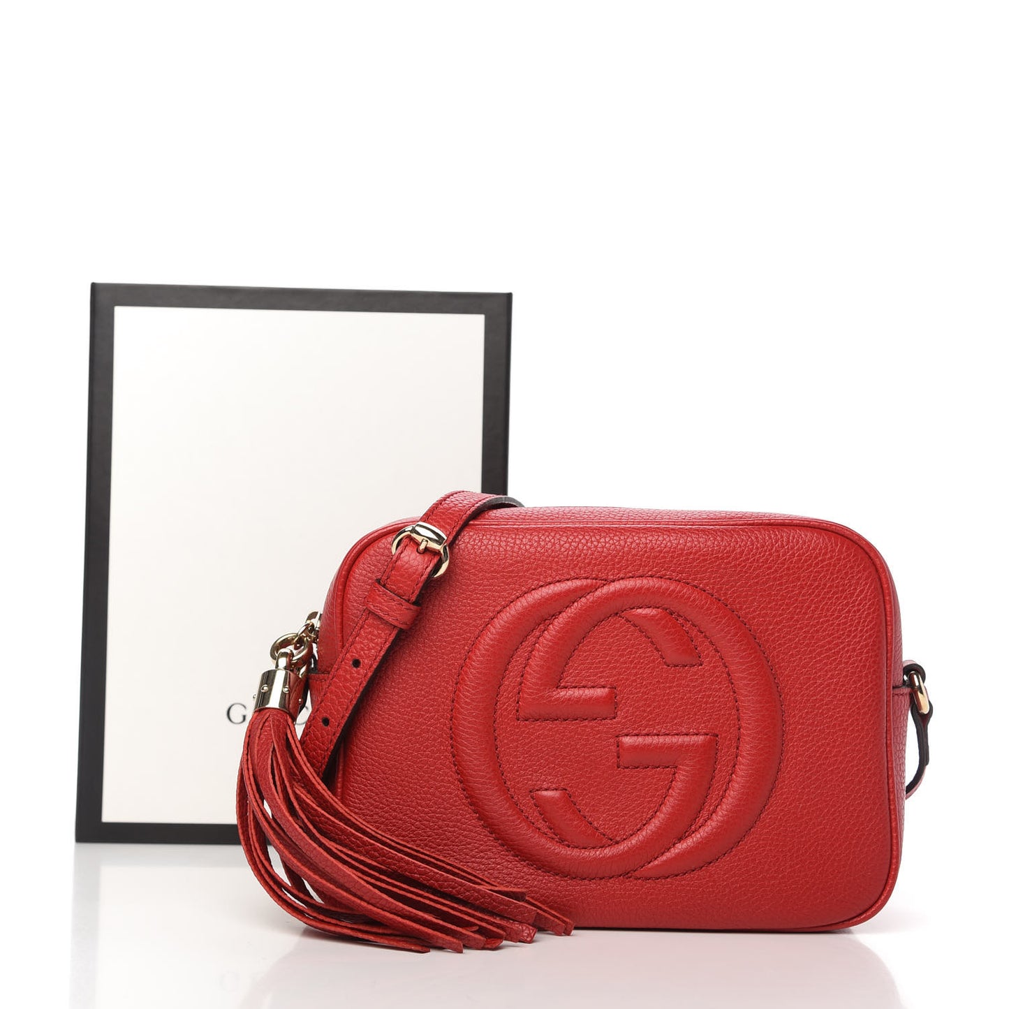 Pebbled Calfskin Small Soho Disco Bag Tabasco Red