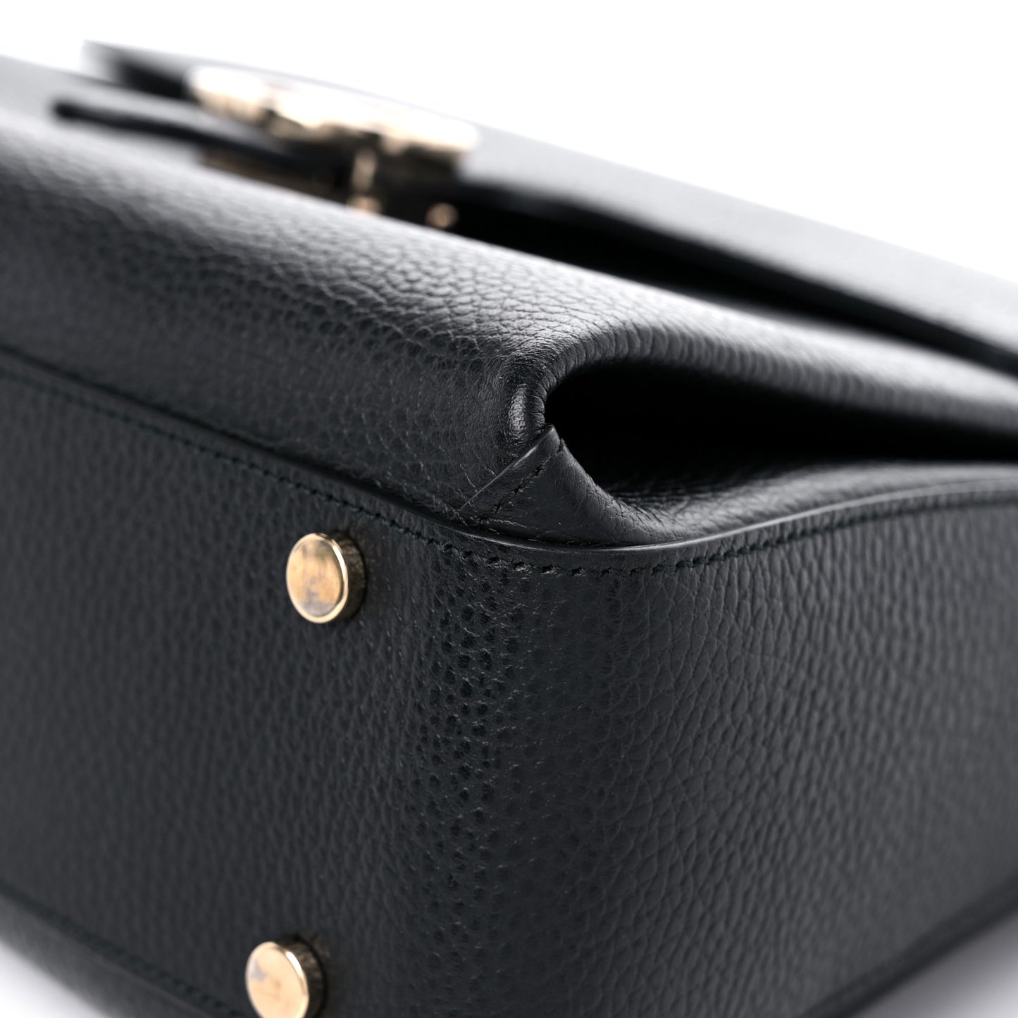 Dollar Calfskin Medium Interlocking G Top Handle Shoulder Bag Black