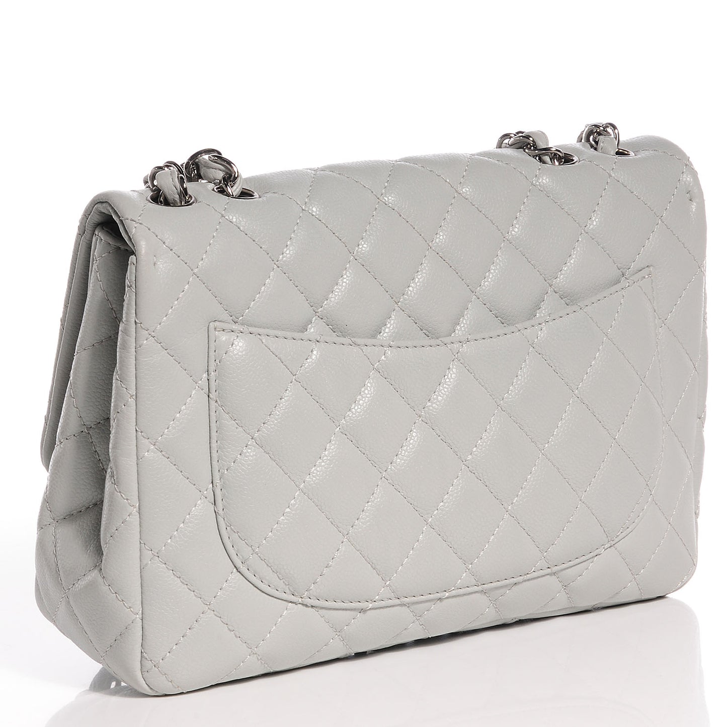 Caviar Jumbo Single Flap Grey