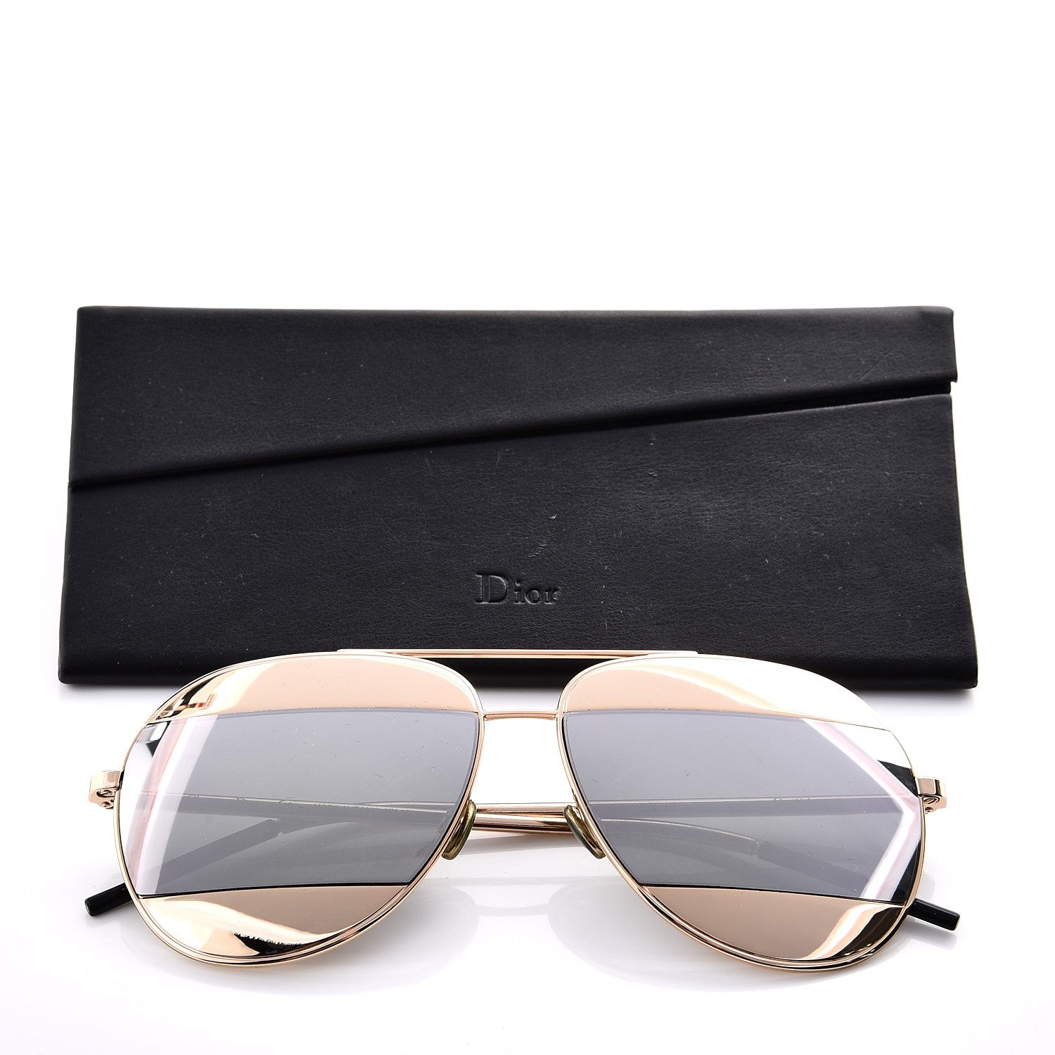 Christian Dior Split 1 Aviator Sunglasses Gold Silver 5 of 9
