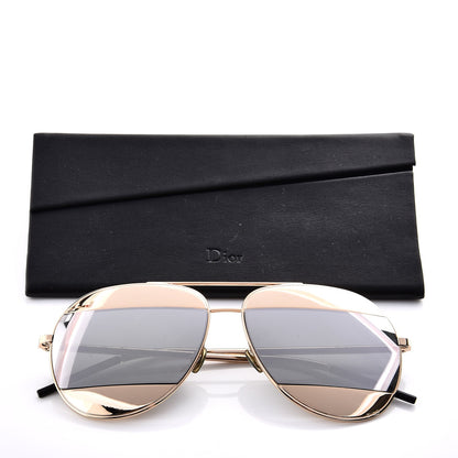 Christian Dior Split 1 Aviator Sunglasses Gold Silver 5 of 9