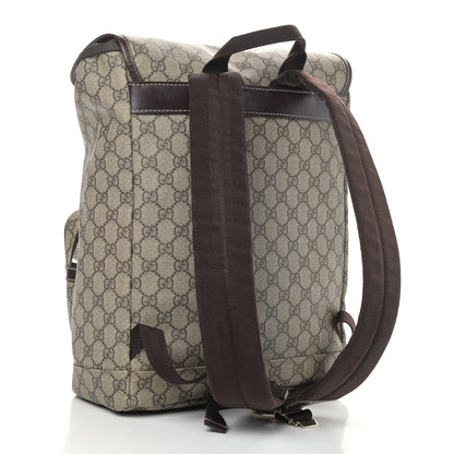 Gucci GG Supreme Monogram Medium Single Buckle Rucksack Backpack Beige Ebony Brown 3 of 9