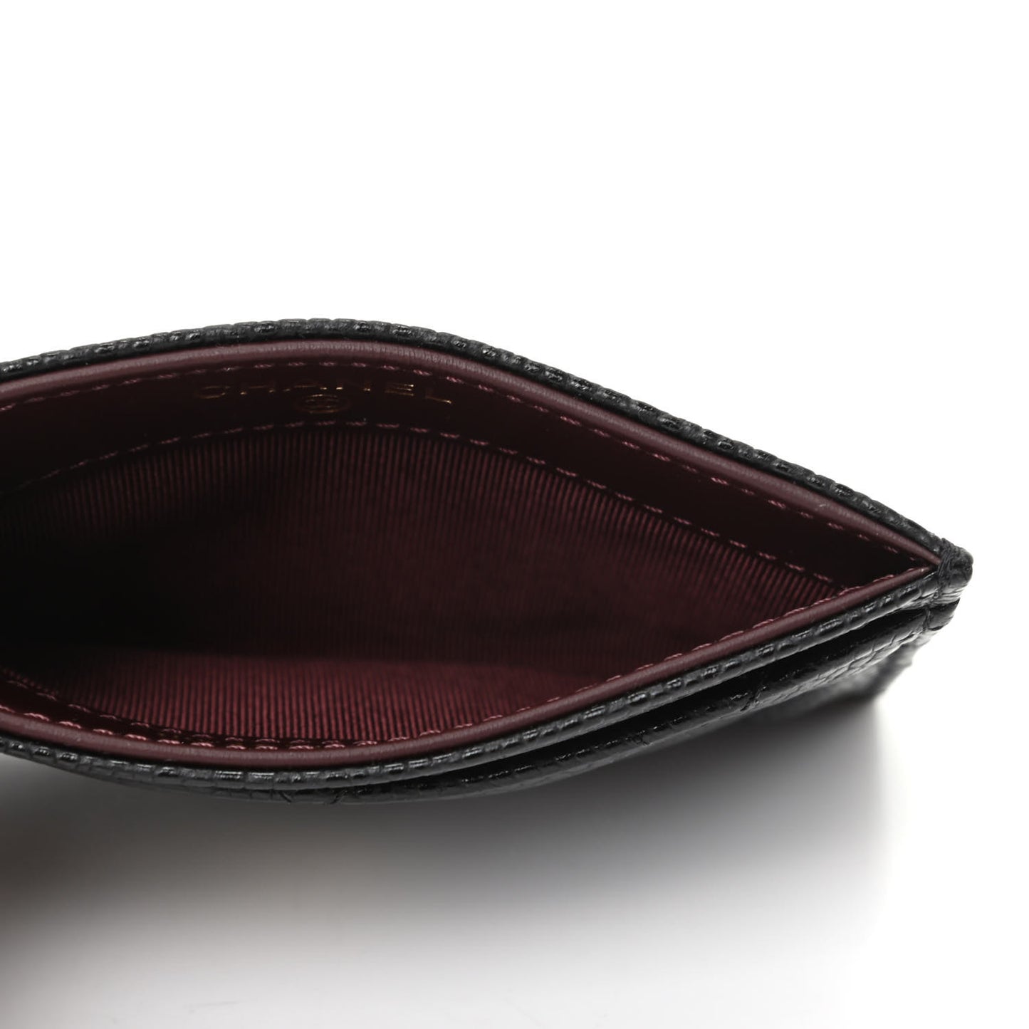 Caviar Quilted Card Holder Black