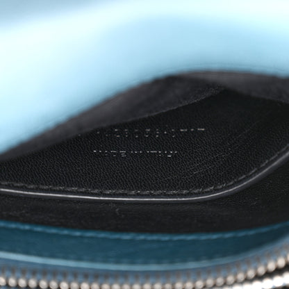 Saint Laurent Sheepskin Matelasse Chevron Monogram Medium College Bag Petrol Green 7 of 14