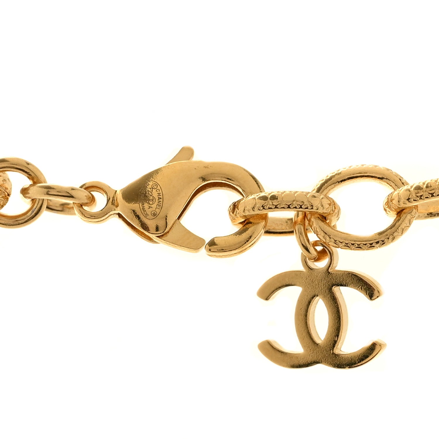 Chanel Crystal Chain Link CC Choker Necklace Gold 4 of 4