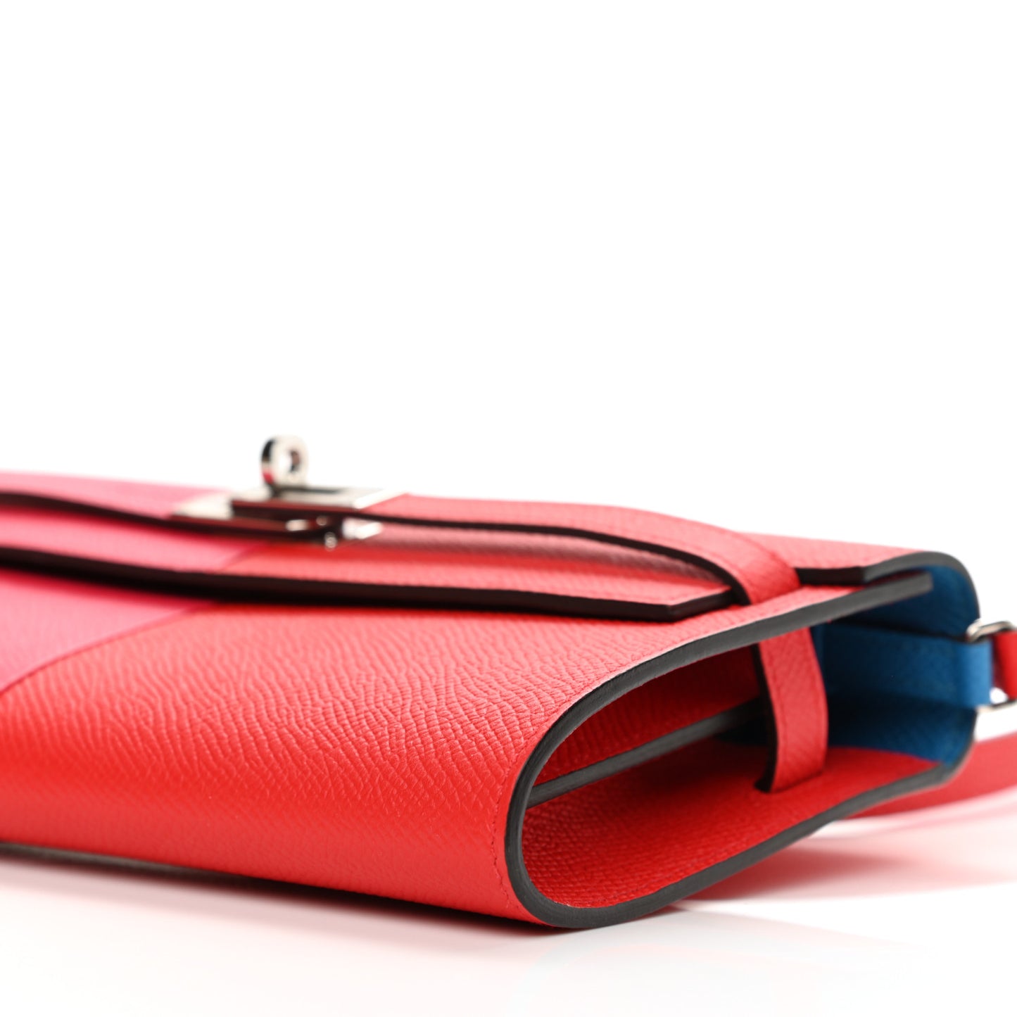 Epsom Tri-Color Kelly Wallet To Go Rouge De Coeur Rose Extreme Bleu Zanzibar