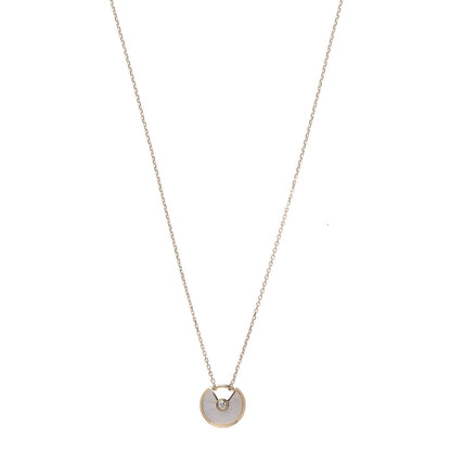 Cartier 18K Yellow Gold Diamond Mother of Pearl XS Amulette de Cartier Pendant Necklace 1 of 8