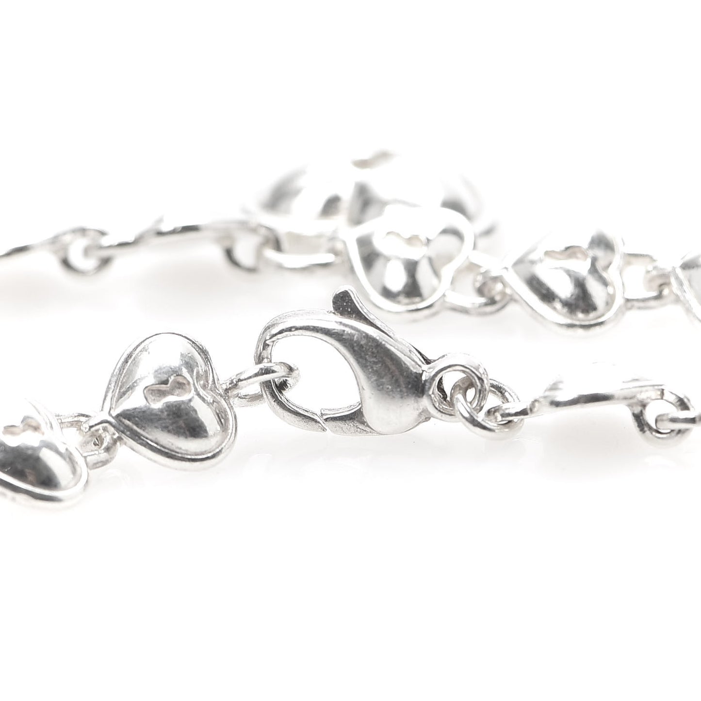 Sterling Silver Padlock Heart Link Necklace