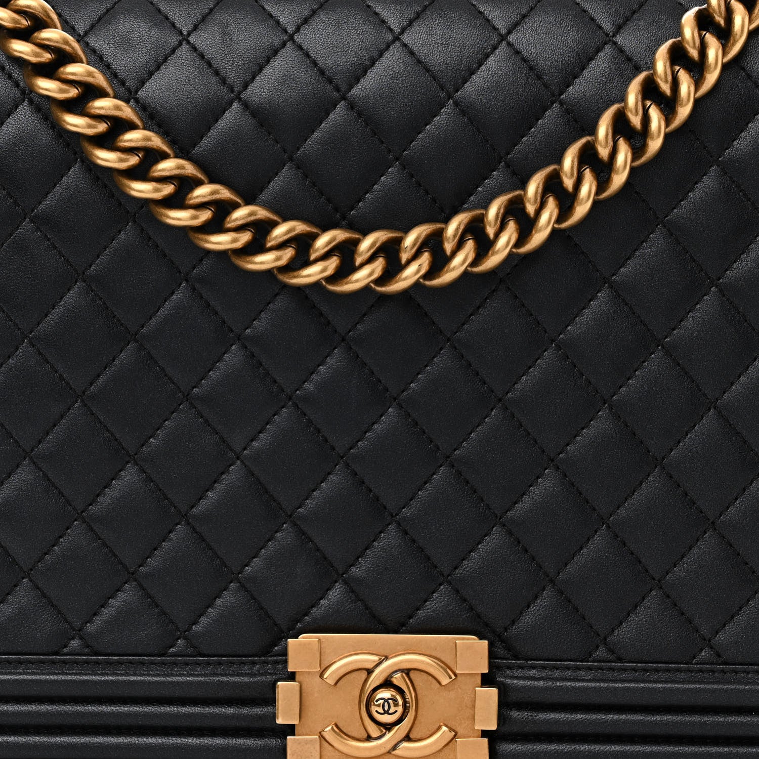 Chanel Metallic Lambskin Quilted Large Boy Flap Black 8 of 11