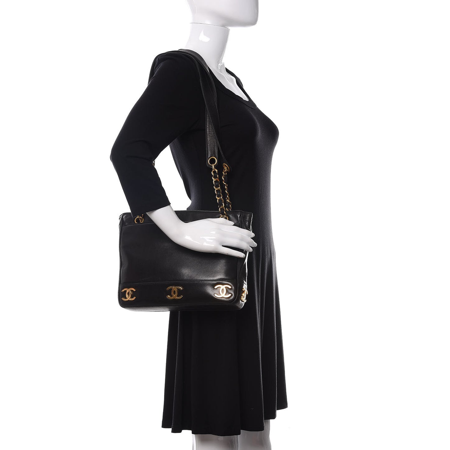 Lambskin CC Shoulder Bag Black
