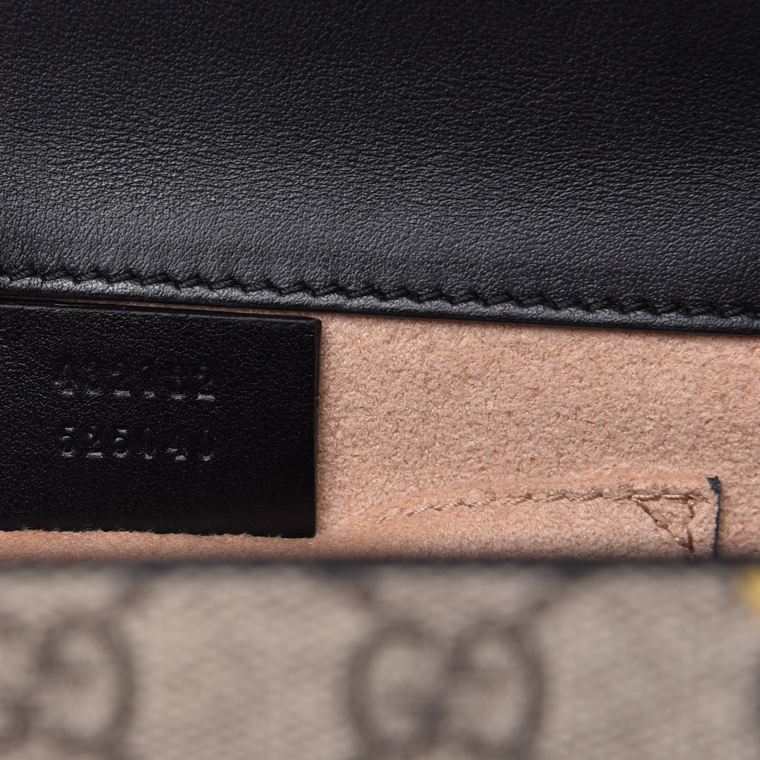 Gucci Calfskin GG Supreme Monogram Small Padlock Shoulder Bag Black Gold 9 of 10