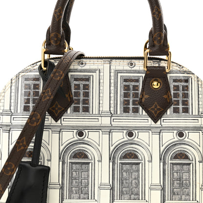 Louis Vuitton X FORNASETTI Calfskin Architettura Alma BB Black White 7 of 10