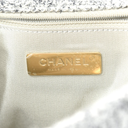 Chanel Tweed Quilted Medium Chanel 19 Flap Grey Ecru 6 of 11