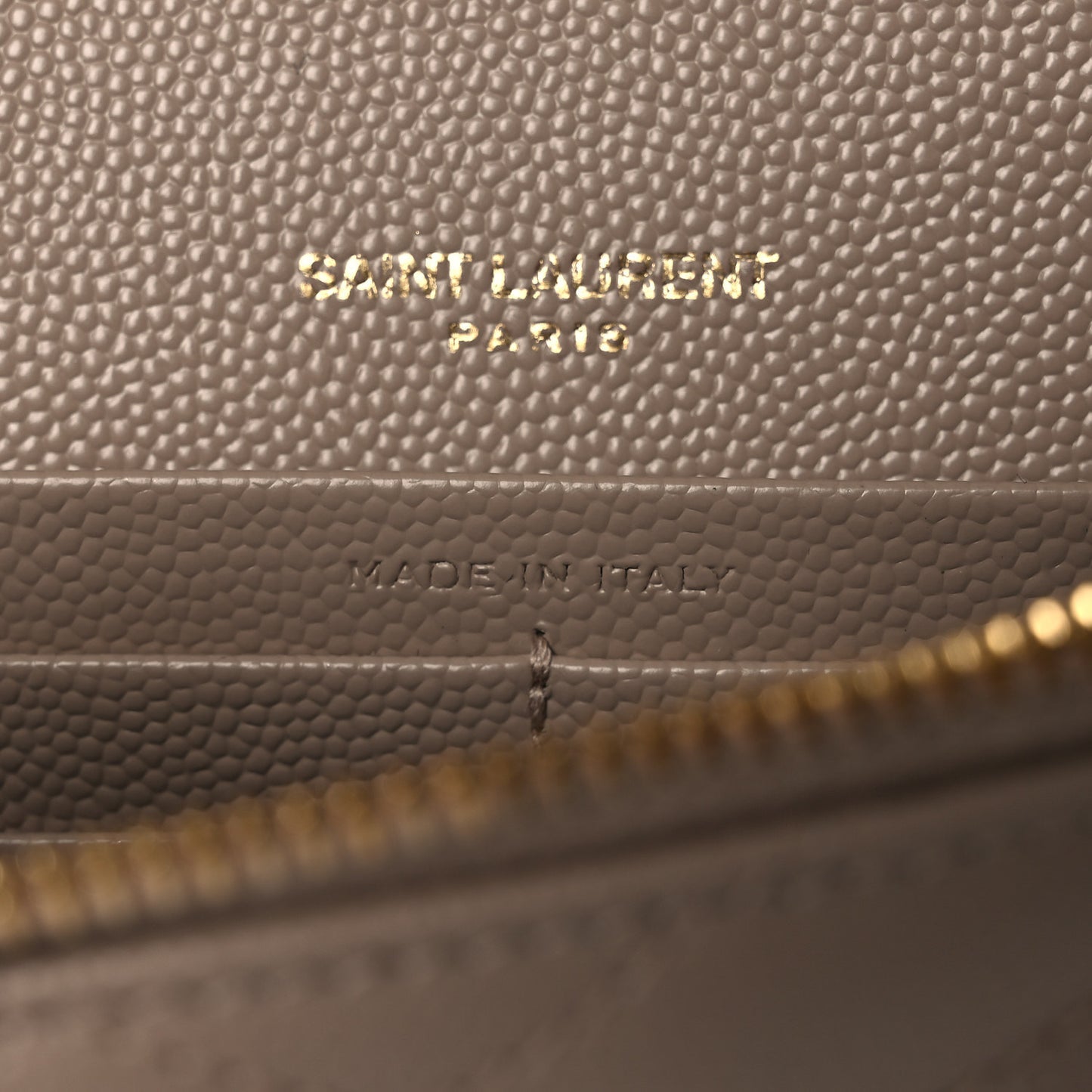 Grain De Poudre Matelasse Chevron Monogram Envelope Chain Wallet Dark Beige