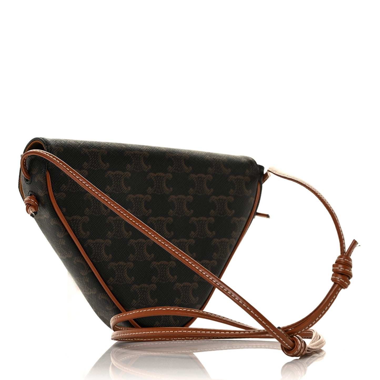 Triomphe Canvas Triangle Crossbody Bag Tan