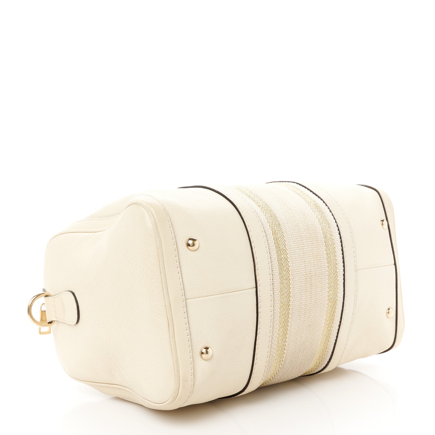 Gucci Calfskin Vintage Web Medium Boston Mystic White 4 of 14