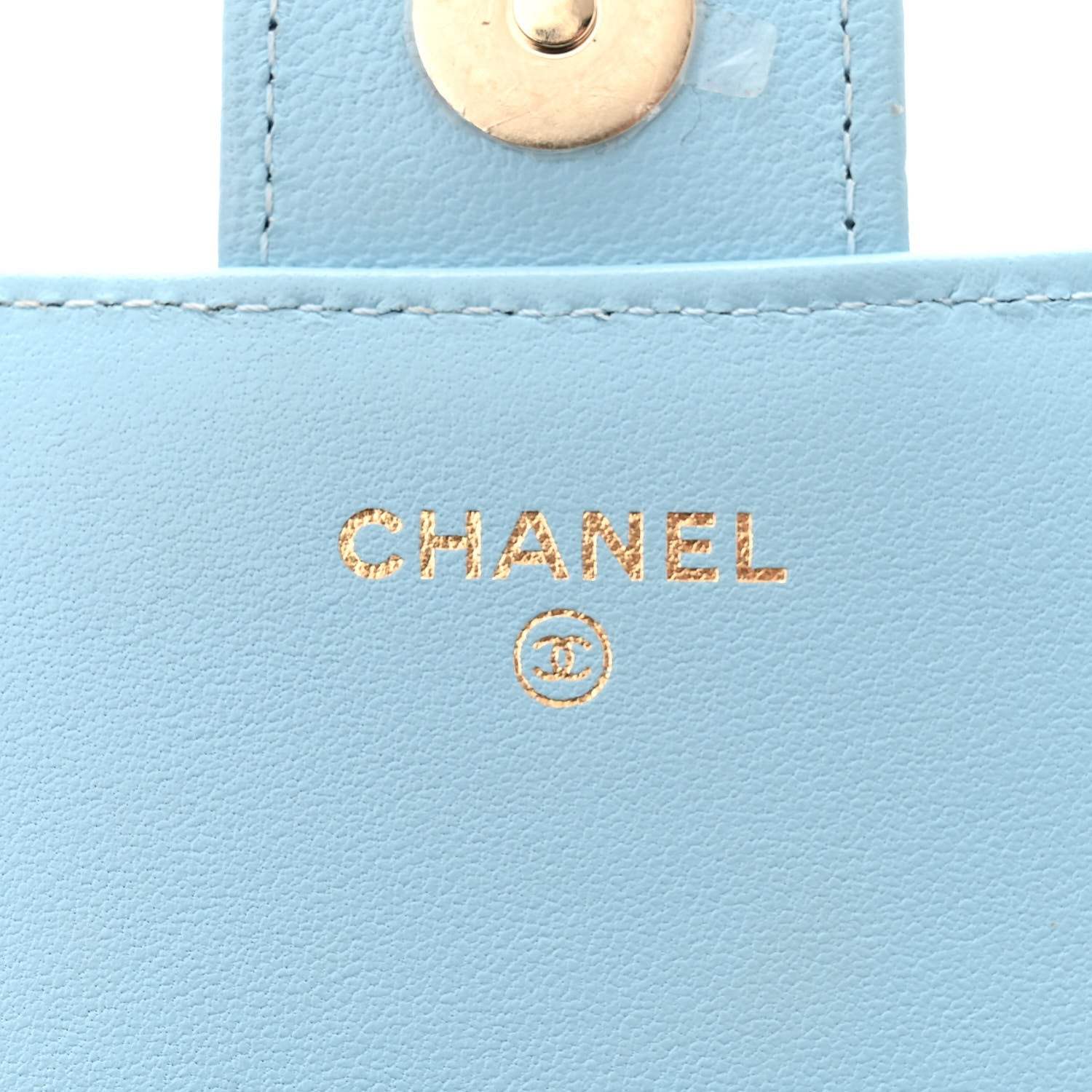 Chanel Lambskin Quilted Flap Phone Holder With Chain Dark Blue Light Blue 6 of 12