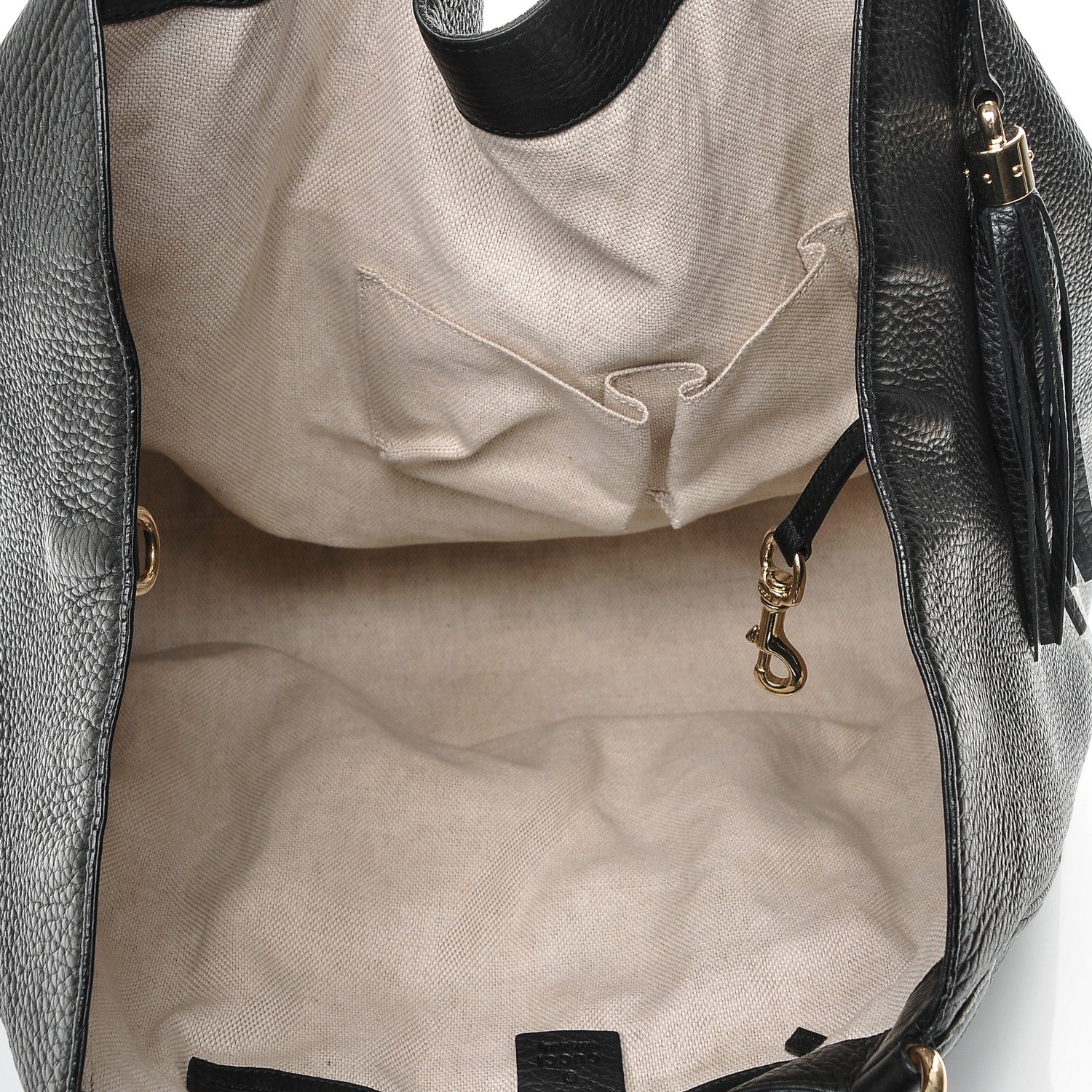 Gucci Pebbled Calfskin Large Soho Shoulder Bag Black 5 of 7