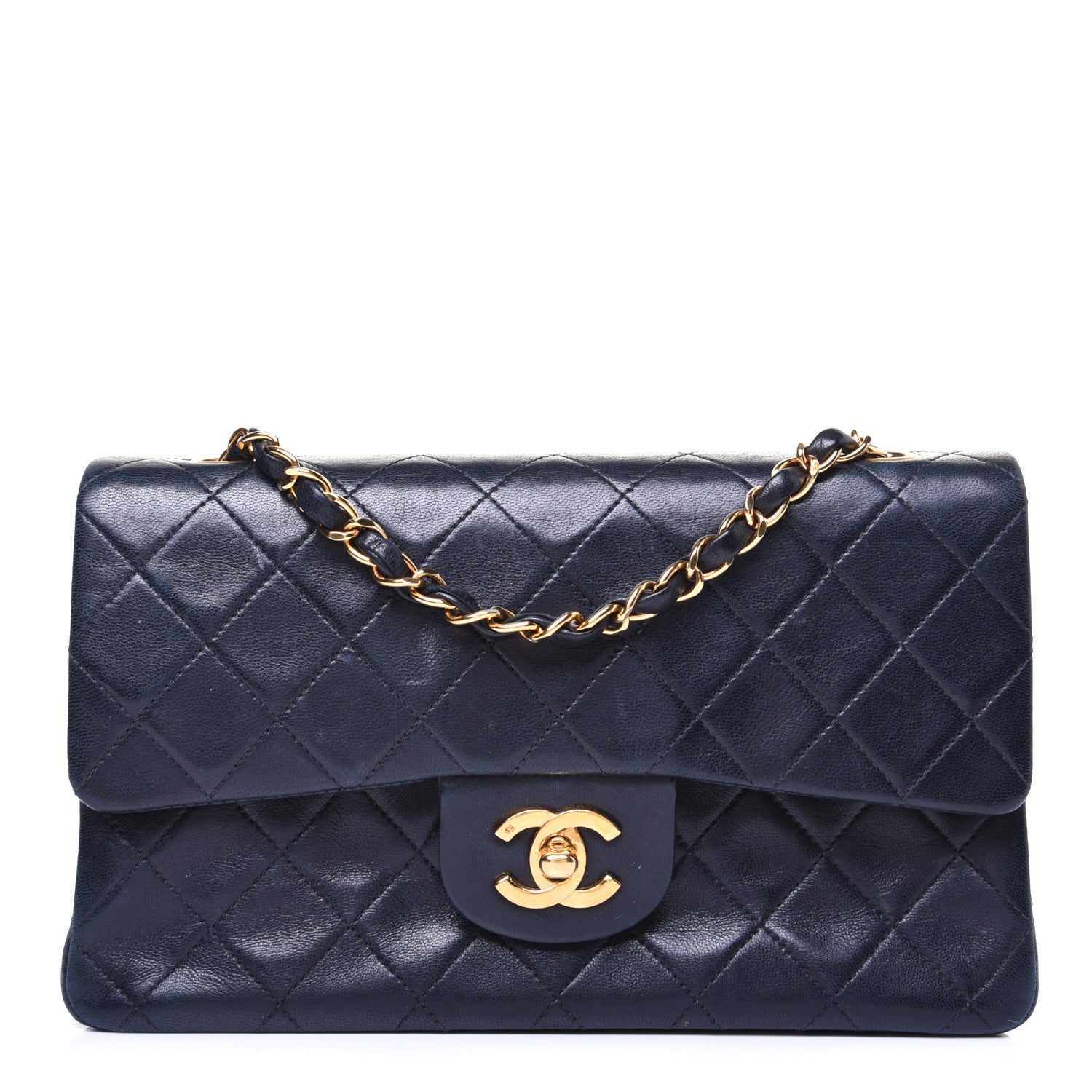 Chanel Lambskin Quilted Small Double Flap Navy 1 of 13