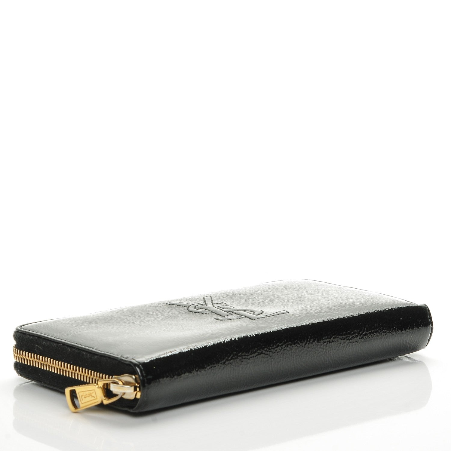 Saint Laurent Patent Belle De Jour Zip Around Wallet Black 4 of 6