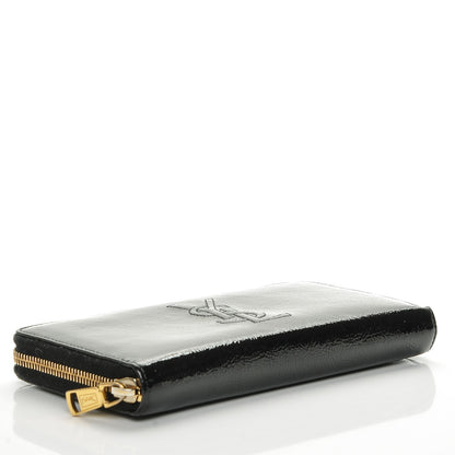 Saint Laurent Patent Belle De Jour Zip Around Wallet Black 4 of 6