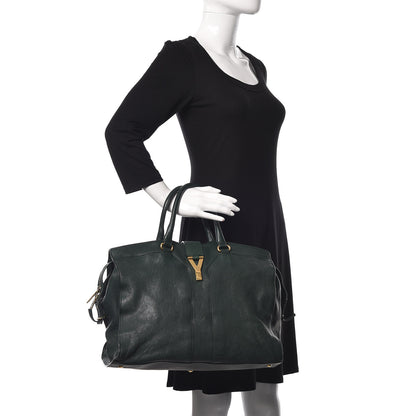Saint Laurent Sheepskin Large Cabas ChYc Dark Green 2 of 19