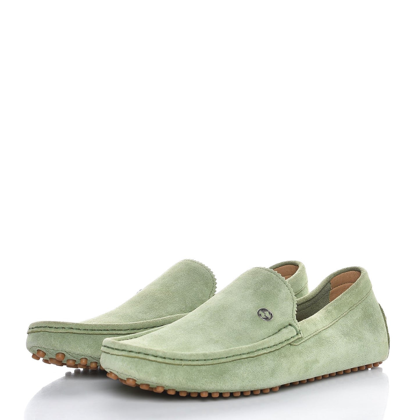 Suede Mens Driver Loafers 8.5 Light Green