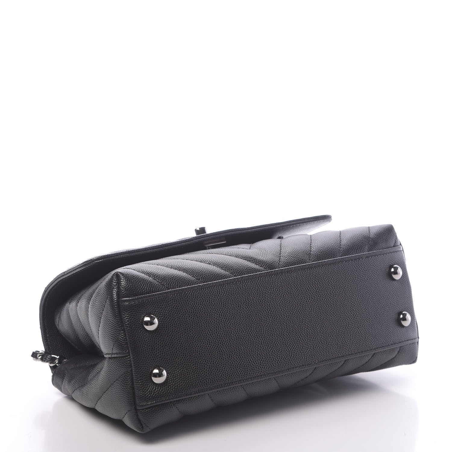 Chanel Caviar Chevron Quilted Mini Coco Handle Flap Black 5 of 11