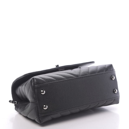 Chanel Caviar Chevron Quilted Mini Coco Handle Flap Black 5 of 11
