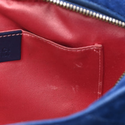 Gucci Velvet Matelasse Small GG Marmont Chain Shoulder Bag Cobalt 13 of 14