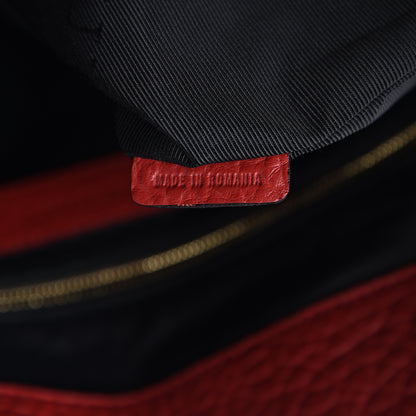 Burberry Heritage Grain Check Embossed Medium Dewsbury Tote Military Red 6 of 9