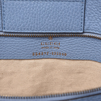 Gucci Dollar Calfskin Medium Swing Tote Camelia Mineral Blue 7 of 8