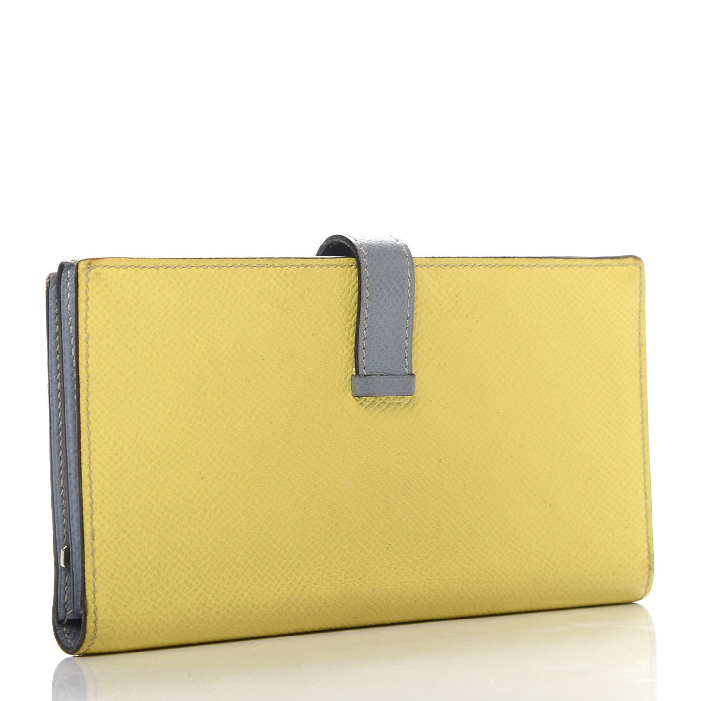Epsom Bi-Color Bearn Gusset Wallet Lime Bleu Lin