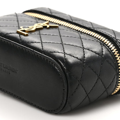 Saint Laurent Lambskin Quilted Micro Gaby Vanity Case Black 10 of 10