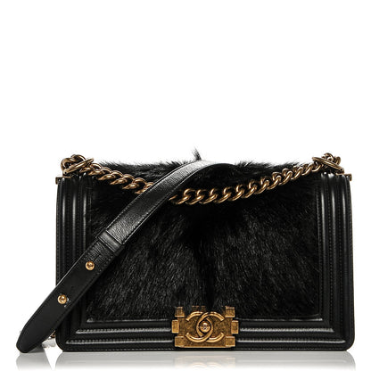 Chanel Goat Hair Medium Celtic Boy Flap Black 1 of 7
