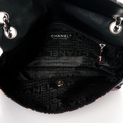 Chanel Satin Printed Lipstick Small Single Flap Black 5 of 11