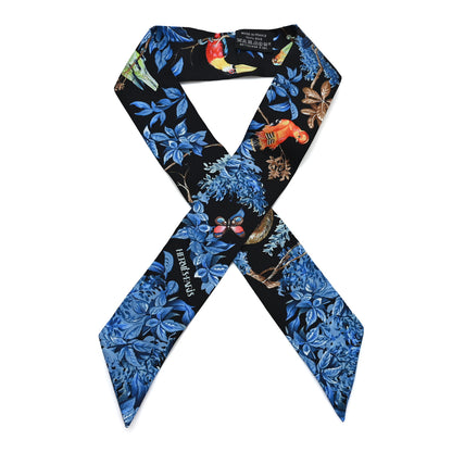 Hermes Silk Equateur Twilly Black Bleu Multicolor 1 of 3