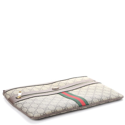 Gucci GG Supreme Monogram Large Ophidia Pouch Clutch Brown 4 of 8