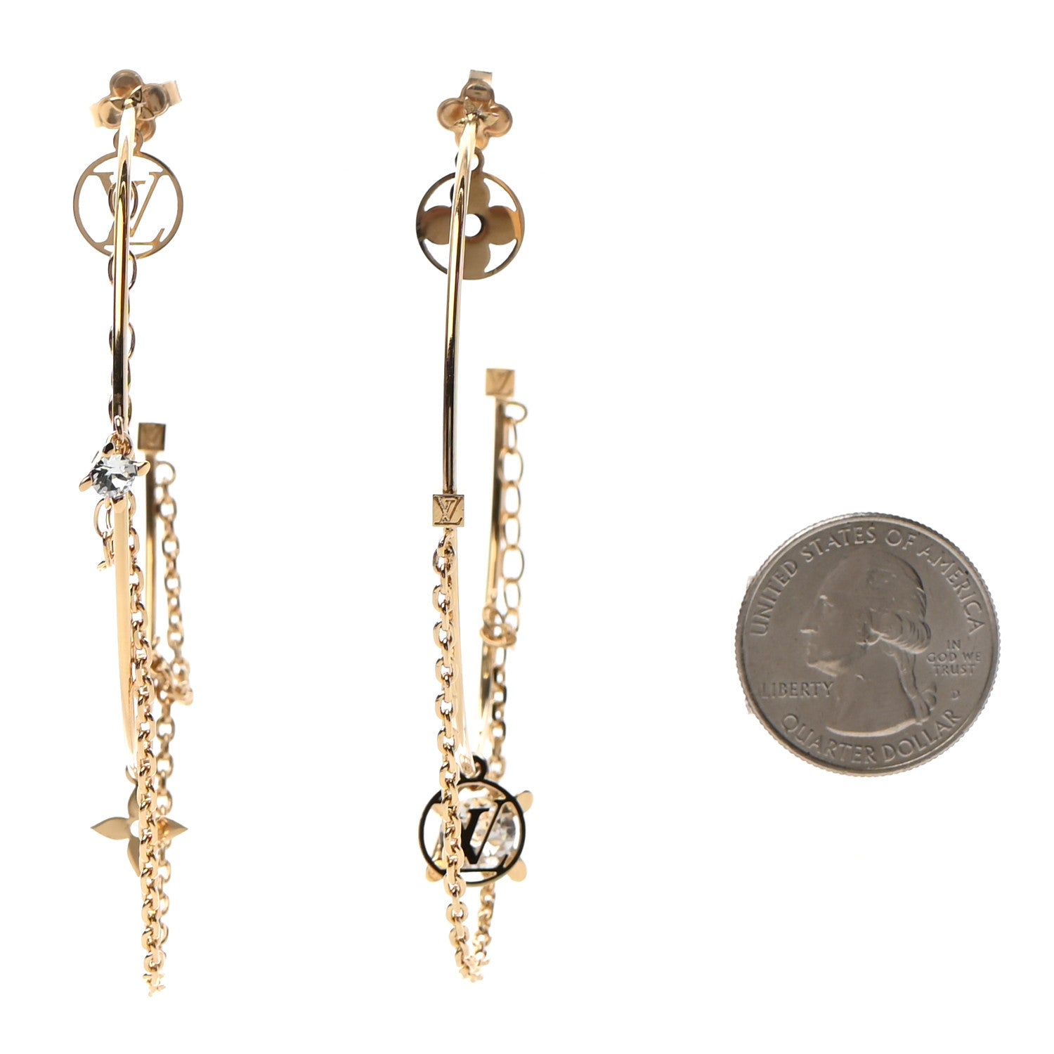 Louis Vuitton Metal Roman Holidays Hoop Earrings Gold 2 of 7