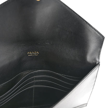 Prada Saffiano City Calfskin Envelope Wallet Black 8 of 9