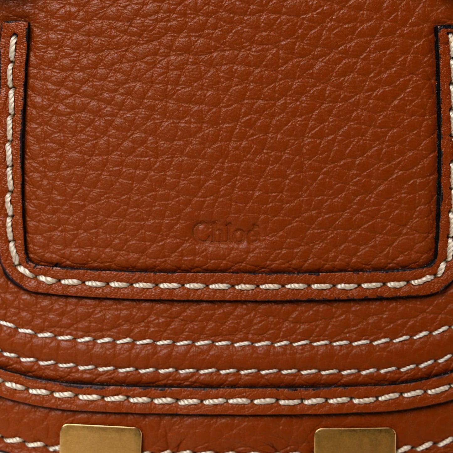 Raffia Small Grain Calfskin Mini Marcie Basket Tan