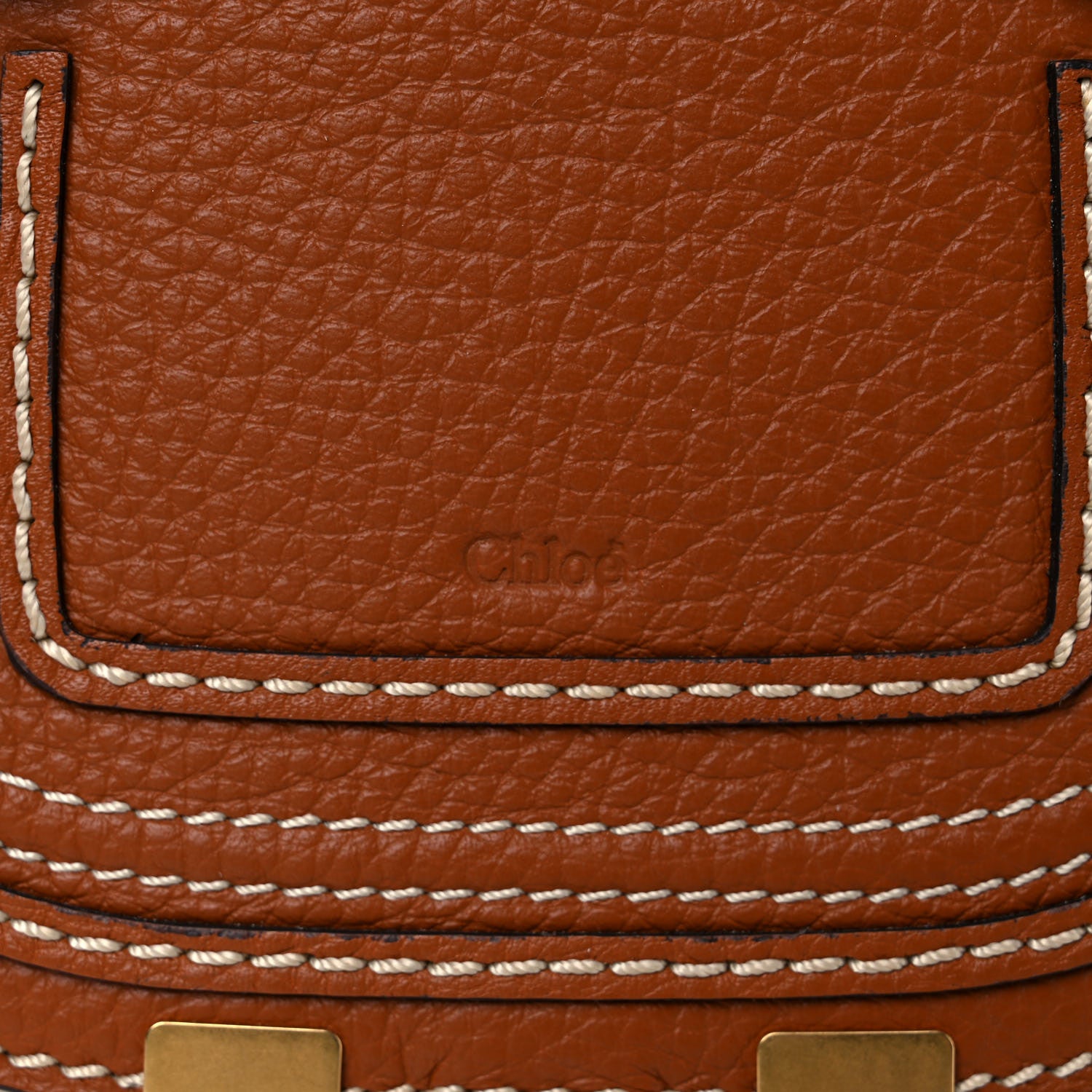Chloe Raffia Small Grain Calfskin Mini Marcie Basket Tan 5 of 7