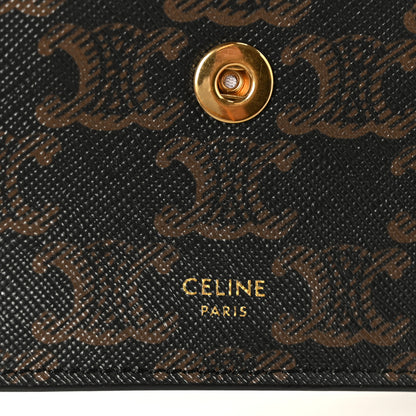 Celine Triomphe Canvas Lambskin Wallet On Strap Tan 9 of 12